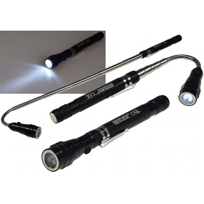 Teleskop Pick-Up Werkzeug mit LED Je 1 Magnet Kopf+Fuß, Schwanenhals