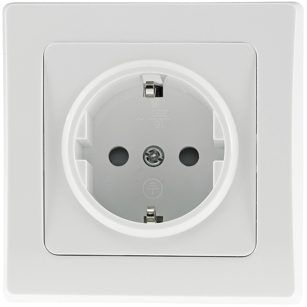 DELPHI Schutzkontakt-Steckdose 250V~/ 16A, inkl. Rahmen, UP, weiß