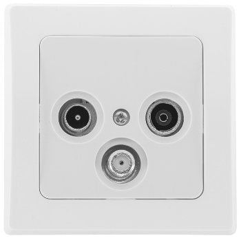 DELPHI Antennendose TV+Radio+Sat inkl. Rahmen, UP, weiß
