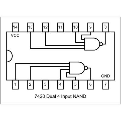 74LS20 2 NAND-Gatter mit je 4-Eingängen DIL14