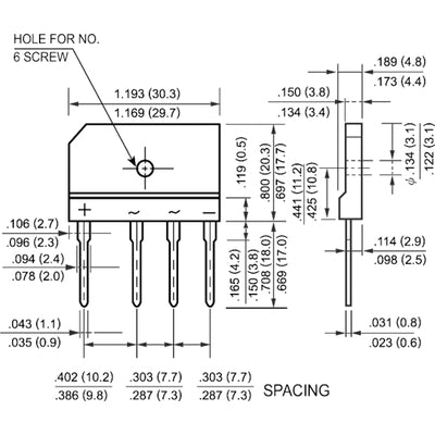 Brückengleichrichter 400V 6A - KBK6D
