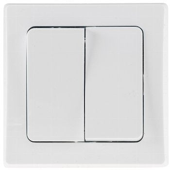 DELPHI Serien-Schalter 2-fach 250V~/ 10A, inkl. Rahmen, UP, weiß