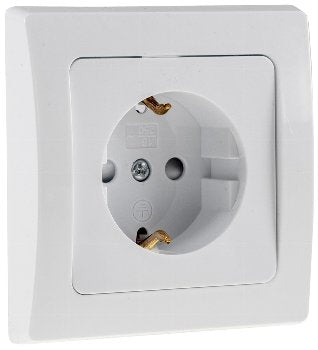 DELPHI Schutzkontakt-Steckdose U250VAC 16A inkl. Rahmen UP weiß Steckanschluss