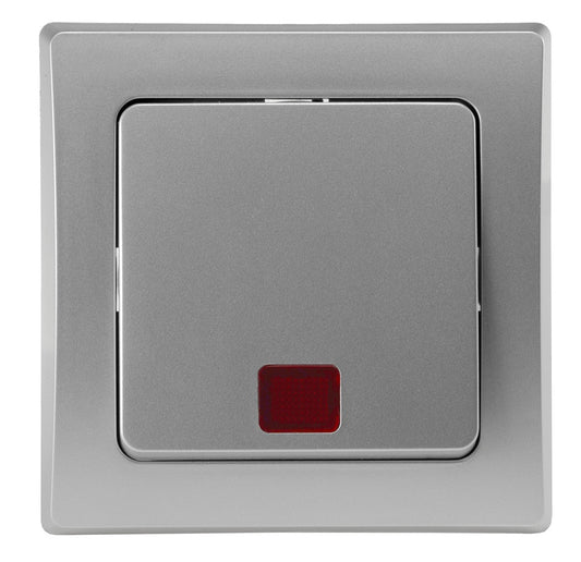DELPHI Kontroll-Schalter mit Lämpchen 250VAC / 10A UP silber