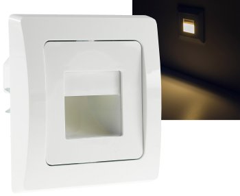 DELPHI LED-Einbauleuchte  80x80mm, 3000k warmweiß 55 Lumen UP weiß