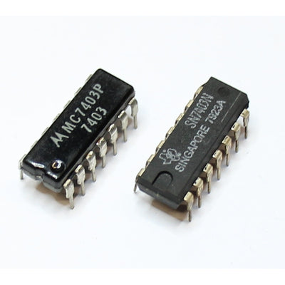 7403 Vierfach-NAND-Gatter mit 2 Eingängen und offenen Kollektorausgängen