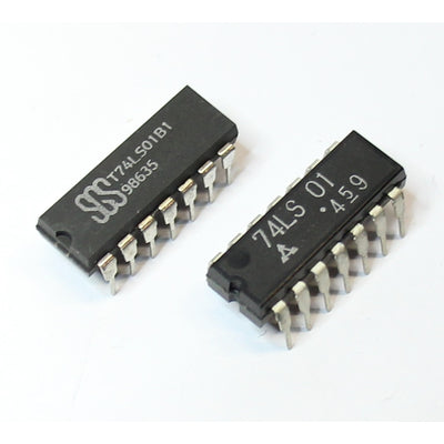 74LS01 quad 2-input NAND gate with open collector outputs DIL14