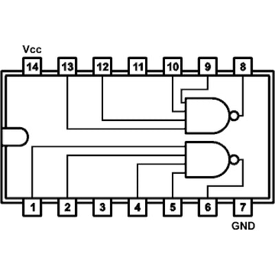 74LS40 dual 4-input positive nand buffer